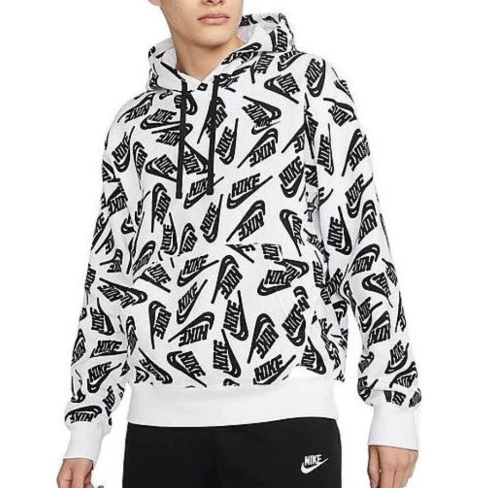 NWOT Nike UniSex Monochrome Black & White Graphic Hoodie - XL